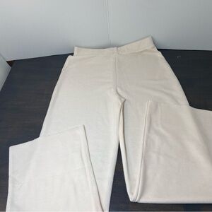 Double Zero Cream Wide Leg Lounge Pants High Rise Pull On Size Large